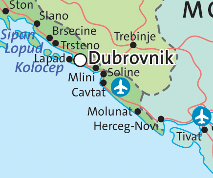 Map Dubrovnik area map Croatian - Dubrovnik Map